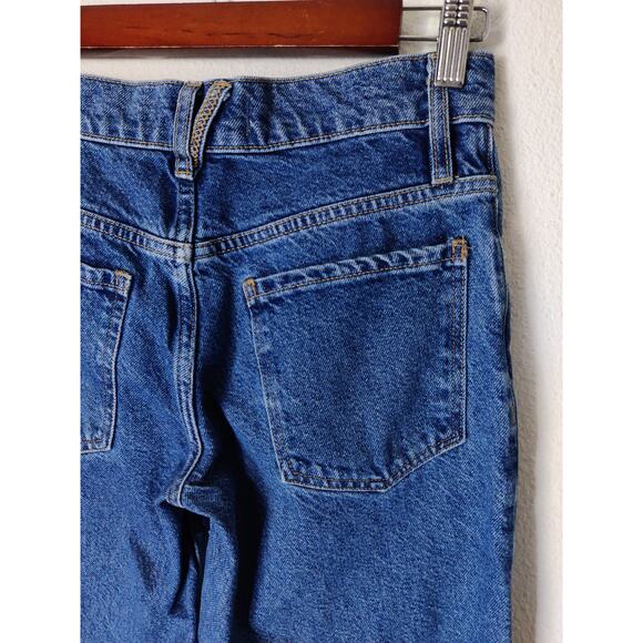 Free People We The Free Blue Button Fly Baggy Cotton Straight Leg Jeans Size 25 - Picture 7 of 9